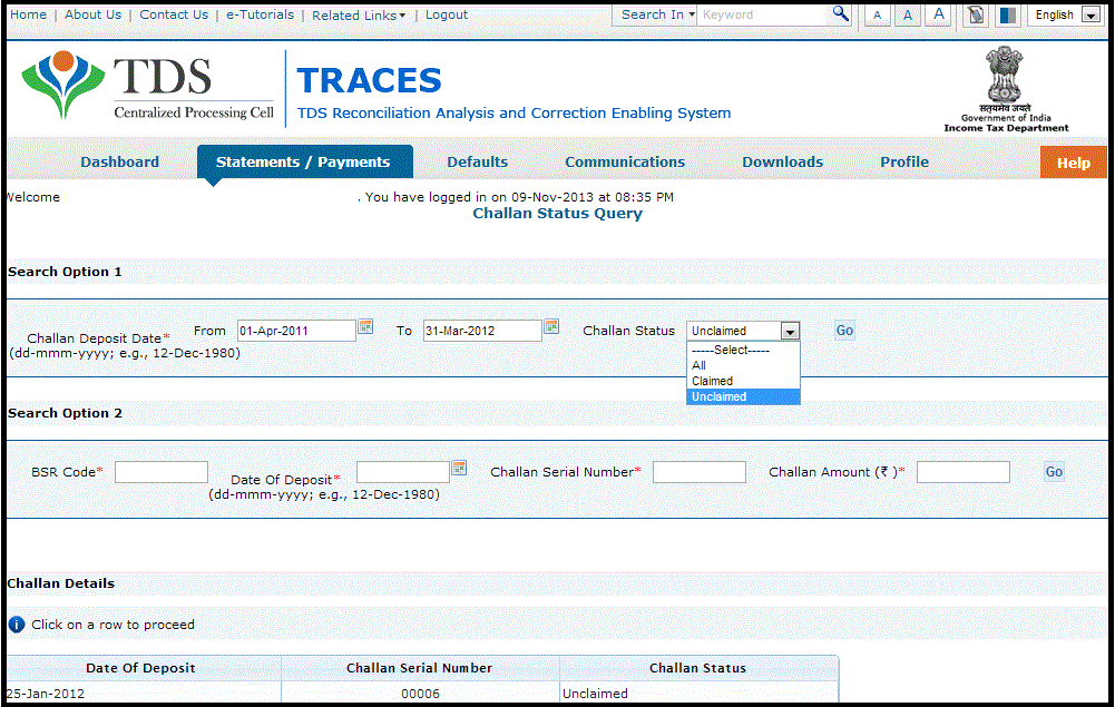 How to check eTDS Challan Status Query ? TDSMAN Blog